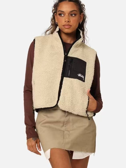 8-Ball Reversible Sherpa Vest Cream - STUSSY - BALAAN 2