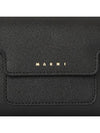 Saffiano Tri-Fold Zipper Half Wallet Black - MARNI - BALAAN 8