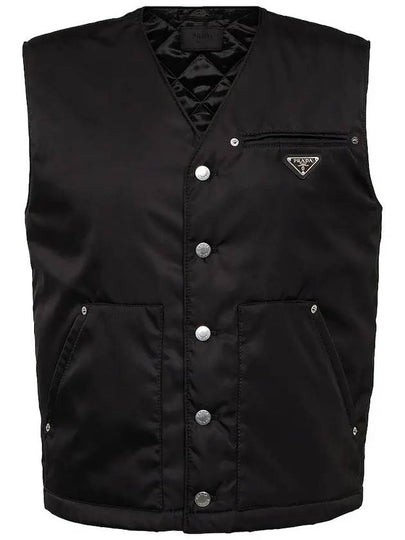 Triangle Logo Re-Nylon Padded Vest Black - PRADA - BALAAN 2