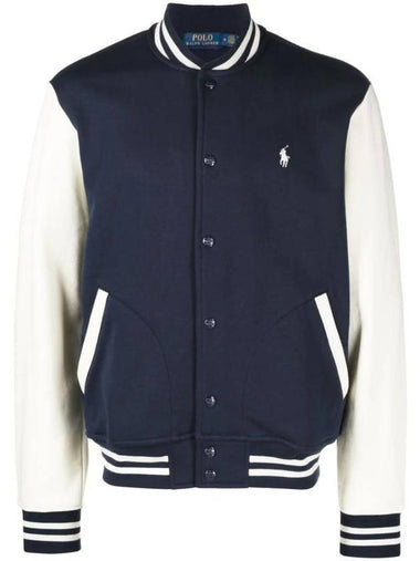 Fleece Baseball Bomber Jacket Navy - POLO RALPH LAUREN - BALAAN 1