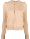 Face Patch Crop Cardigan Biscuit Beige - ACNE STUDIOS - BALAAN 2