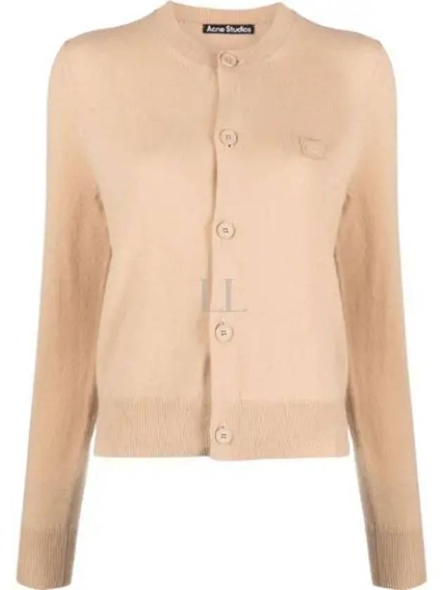 Face Patch Crop Cardigan Biscuit Beige - ACNE STUDIOS - BALAAN 2