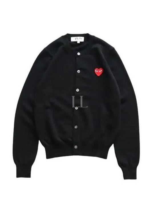 Red Heart Waffen Cardigan Black - COMME DES GARCONS - BALAAN 2