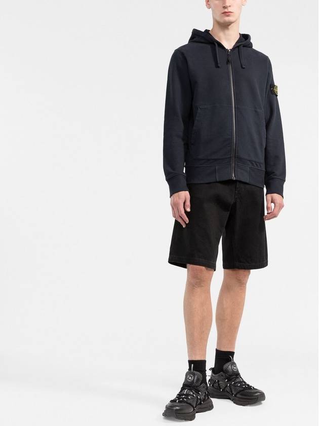 Wappen Patch Cotton Zip Up Hoodie Navy - STONE ISLAND - BALAAN 5