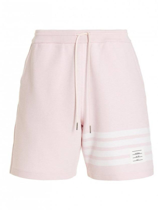 Diagonal Drawstring Bermuda Shorts Pink - THOM BROWNE - BALAAN 1