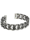 Skull minimal pendant textured chain link cuff bracelet - ALEXANDER MCQUEEN - BALAAN 2