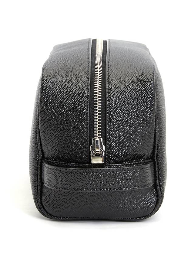 Grained Logo Pouch Bag Black - SAINT LAURENT - BALAAN 3