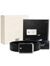 Plate Buckle Saffiano Leather Belt Black - MONTBLANC - BALAAN 10