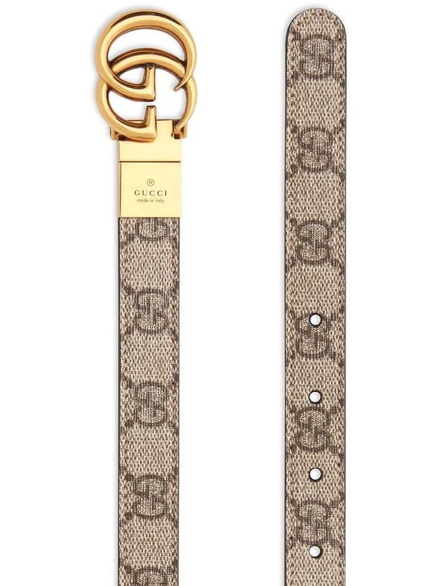 GG Marmont Reversible Thin Belt Grey - GUCCI - BALAAN 3