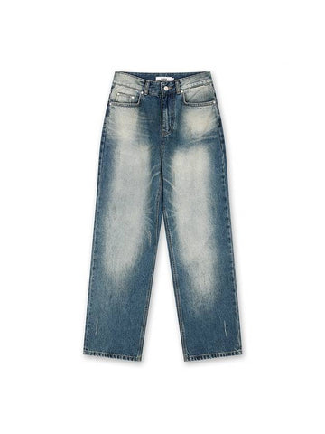 Unisex Wide Fit Teen Vintage Washed Denim MBlue - NUAKLE - BALAAN 1