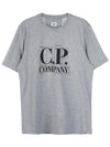 Graphic Logo Print Short Sleeve T-Shirt Grey - CP COMPANY - BALAAN 11