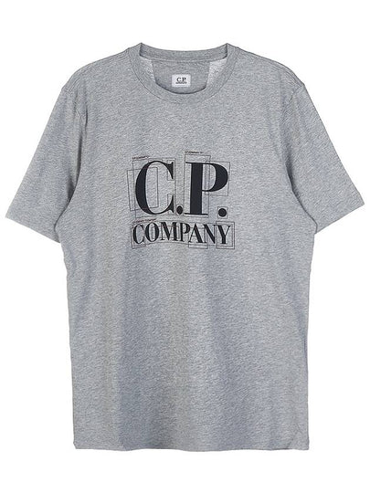 Graphic Logo Print Short Sleeve T-Shirt Grey - CP COMPANY - BALAAN 2