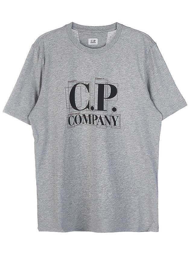 Graphic Logo Print Short Sleeve T-Shirt Grey - CP COMPANY - BALAAN 10