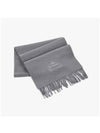 Logo Wool Fringe Muffler Grey - VIVIENNE WESTWOOD - BALAAN 6