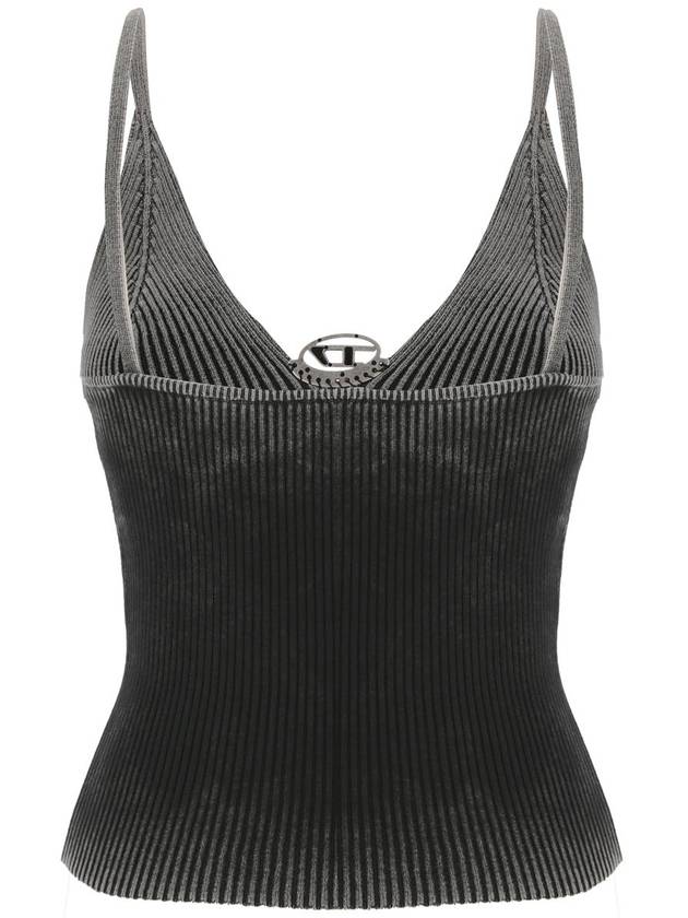 M Laila Faded Ribbed Knit Sleeveless Black - DIESEL - BALAAN 4