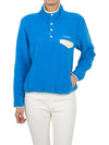 Serif Logo Buttoned Polar Cotton Sweatshirt Cream Blue - SPORTY & RICH - BALAAN 6