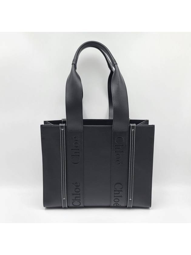 Woody Medium Tote Bag Black - CHLOE - BALAAN 2