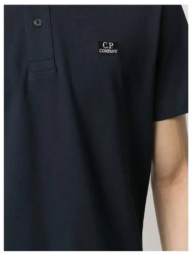 Men's Logo Slim Fit Polo Shirt Navy - CP COMPANY - BALAAN 5