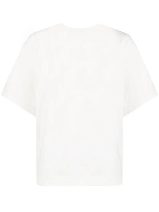 Logo Round Short Sleeve T-Shirt Natural - JIL SANDER - BALAAN 4