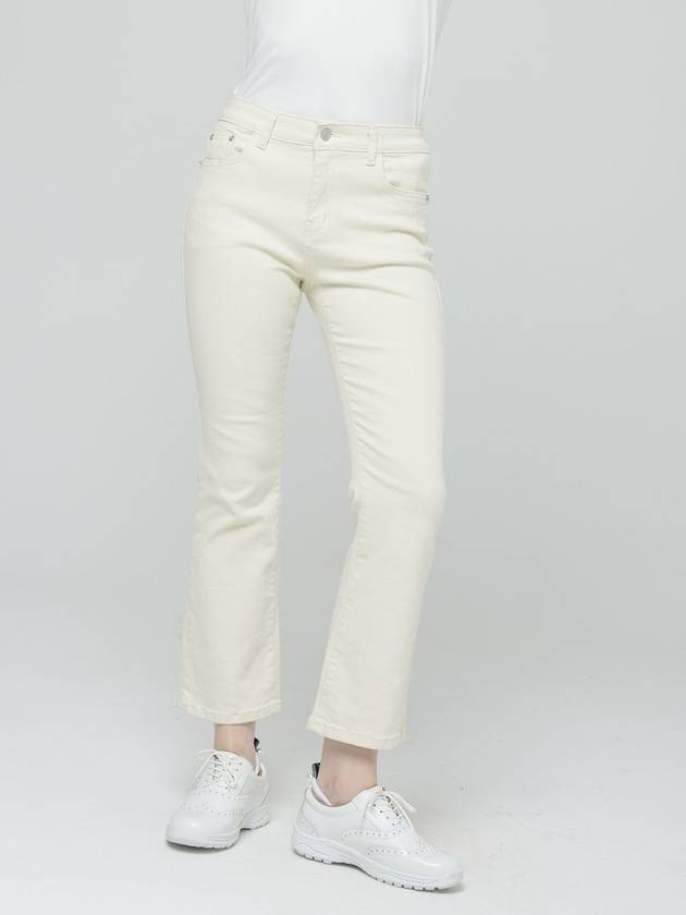 Doyou Know MC Women s Waist Banding Cotton Span 8 quarter Semi Boot Cut Ivory Pants DO6242PT43 1 - DOYOUKNOWMC GOLF WEAR - BALAAN 4