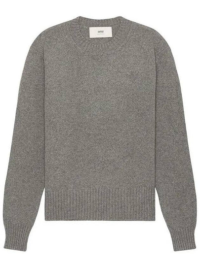 Men's Cashmere Blend Crew Neck Knit Top Grey - AMI - BALAAN 2