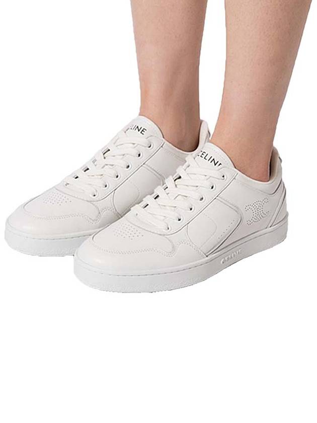 logo on leather low top sneakers white - CELINE - BALAAN 5