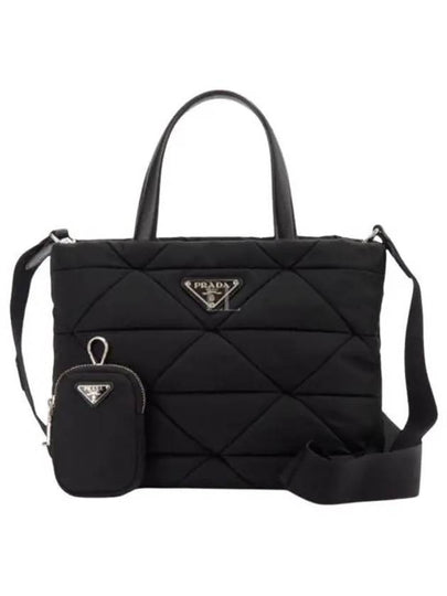 Triangle Logo Re-Nylon Padded Tote Bag Black - PRADA - BALAAN 2