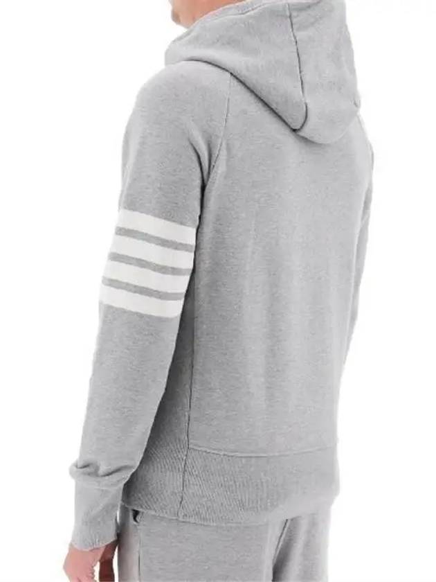 Engineered 4 Bar Diagonal Zip Up Hoodie Navy - THOM BROWNE - BALAAN 9