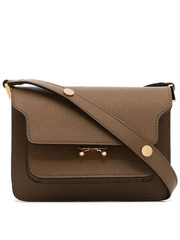 Saffiano Trunk Mini Shoulder Bag Brown - MARNI - BALAAN 1