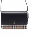 Vintage Check Leather Cross Bag Black - BURBERRY - BALAAN 3