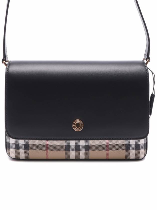 Vintage Check Leather Cross Bag Black - BURBERRY - BALAAN 3