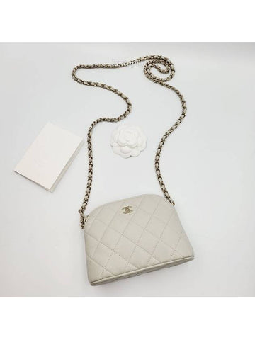 Cross Bag Half Moon Pochette Chain Caviar Gray AP4000 - CHANEL - BALAAN 1