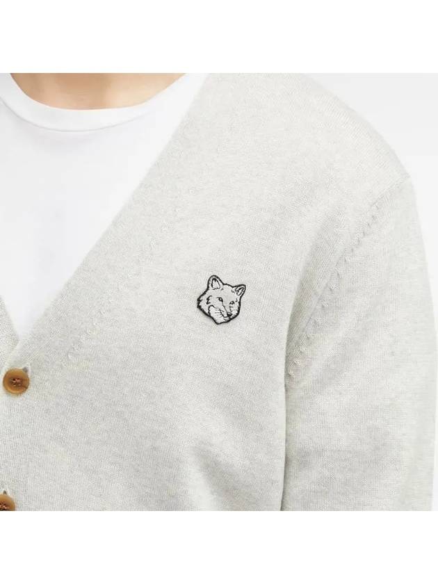 Bold Fox Head Patch Regular Cardigan Grey - MAISON KITSUNE - BALAAN 7