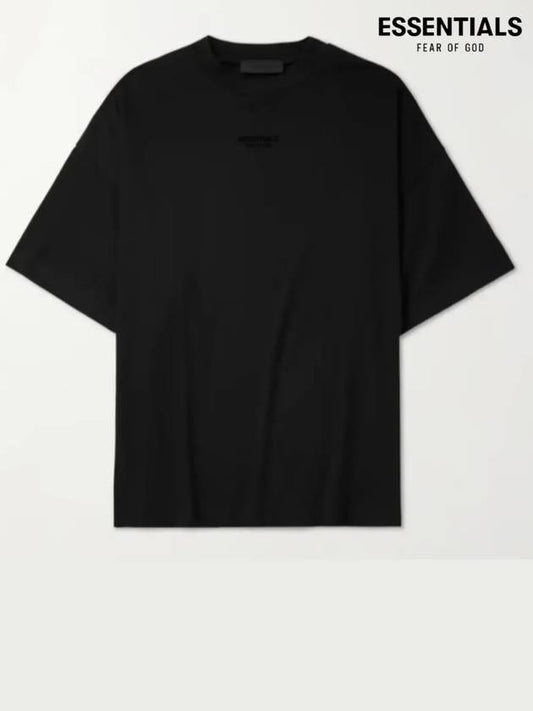 Fear of God Essentials Logo Applique Cotton Jersey Men s Short Sleeve T Shirt Black - FEAR OF GOD ESSENTIALS - BALAAN 1