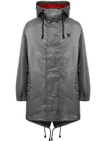 Face Logo Hooded Parka Dark Grey - ACNE STUDIOS - BALAAN 1