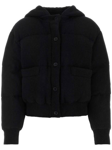 wool cashmere down padding black - PRADA - BALAAN 1