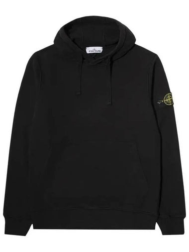 Wappen Patch Cotton Fleece Hoodie Black - STONE ISLAND - BALAAN 1