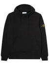 Wappen Patch Cotton Fleece Hoodie Black - STONE ISLAND - BALAAN 1