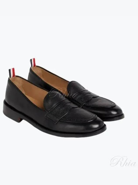 Men's Vitello Flexible Leather Sole Soft Penny Loafer Black - THOM BROWNE - BALAAN 2