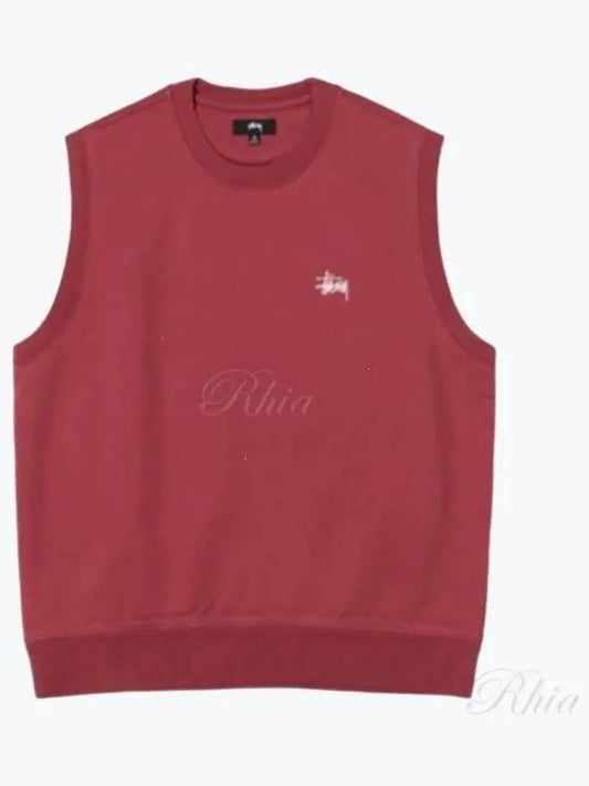 118524 ​​Wash Burgundy Stock Fleece Vest - STUSSY - BALAAN 1