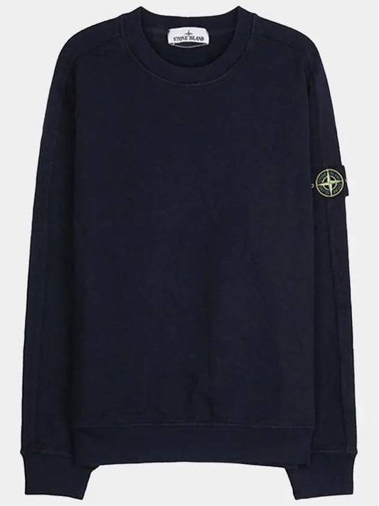 Cotton Crew Neck Sweatshirt Navy - STONE ISLAND - BALAAN 2