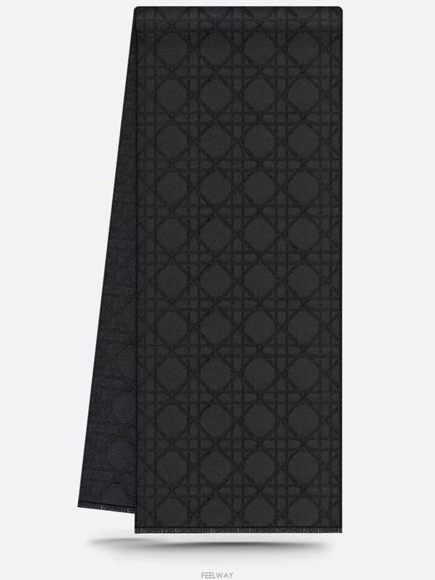 Cannage Scarf Black Cashmere - DIOR - BALAAN 4