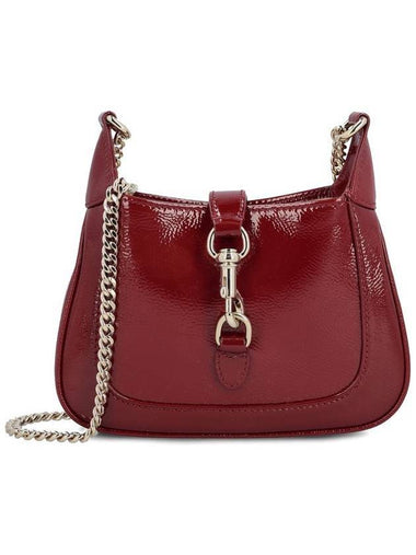 Jackie Notte Patent Leather Mini Shoulder Bag Bordeaux - GUCCI - BALAAN 1