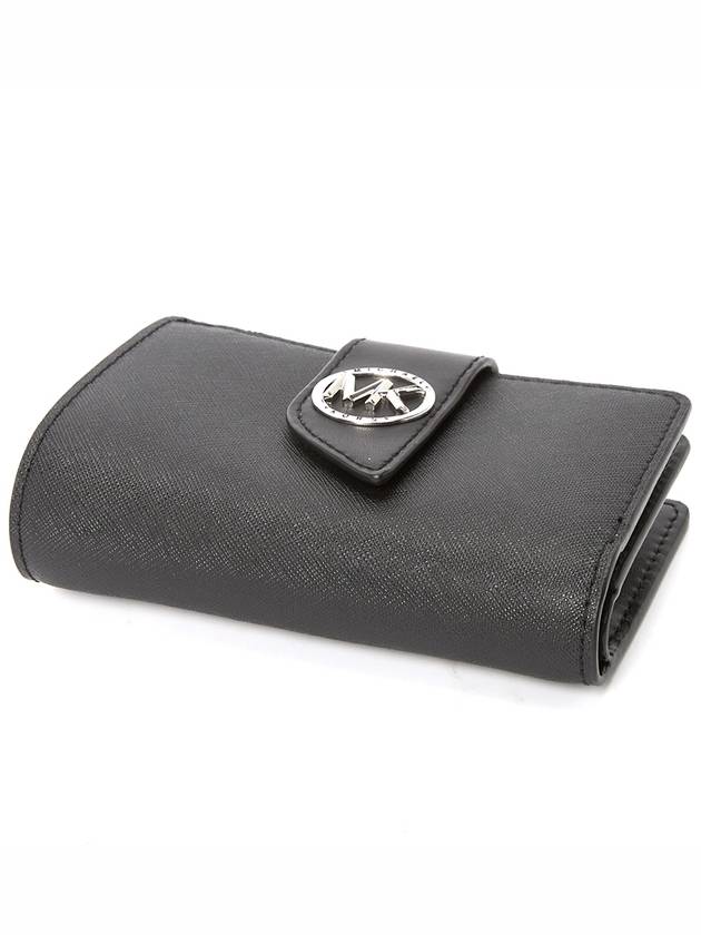 Logo Leather Half Wallet Black - MICHAEL KORS - BALAAN 4