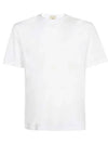 Men's Back Logo Label Cotton Short Sleeve T-Shirt White - TEN C - BALAAN 3