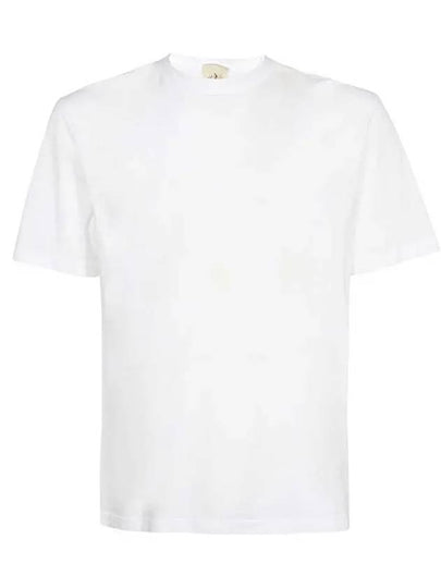 Men's Back Logo Label Cotton Short Sleeve T-Shirt White - TEN C - BALAAN 2