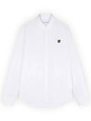 Fox Patch Cotton Long Sleeve Shirt White - MAISON KITSUNE - BALAAN 2