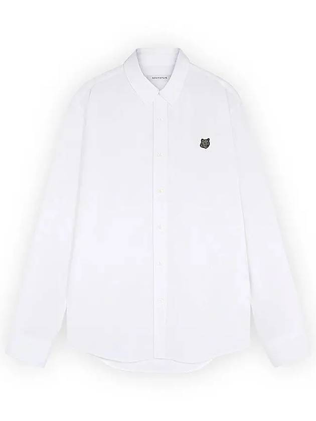 Fox Patch Cotton Long Sleeve Shirt White - MAISON KITSUNE - BALAAN 2