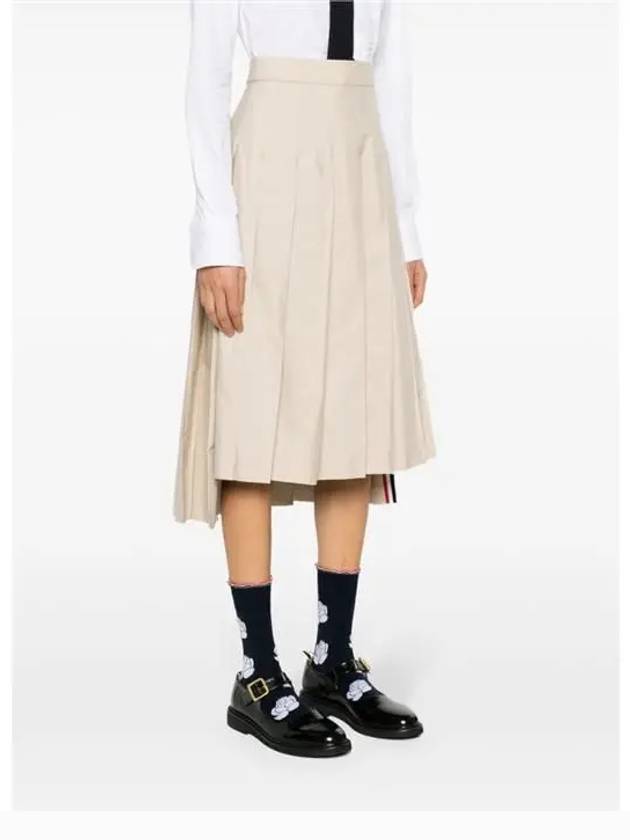 Classic Typewriter Midi Pleated Skirt Khaki - THOM BROWNE - BALAAN 3