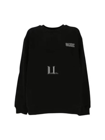 Embroidered Logo Cotton Sweatshirt Black - GANNI - BALAAN 2